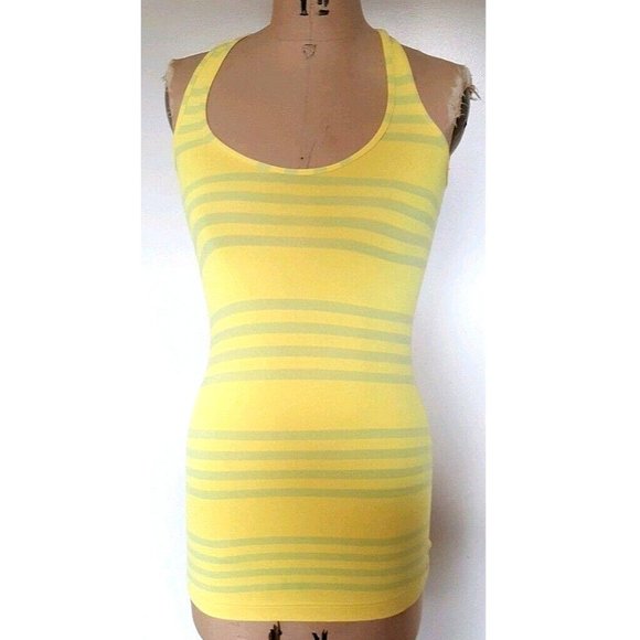 Lululemon Cool Racerback in Ocean Stripe mellow lemon yellow striped tank top 4 - Picture 4 of 13